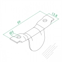 WS-001J-1 New Iron Large Lug ( Large Hole )