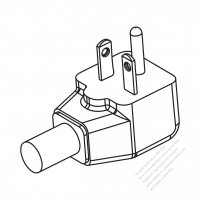 USA/Canada NEMA 6-20P Straight AC Plug, 2 P/ 3 Wire, Grounding 20A 250V