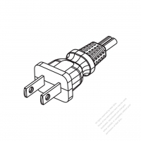 USA/Canada NEMA 1-15P Straight AC Plug, 2 P/ 2 Wire Non-Grounding, 15A 125V