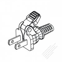 USA/Canada NEMA 1-15P Straight AC Plug, 2 P/ 2 Wire Non-Grounding, 15A 125V