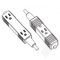 USA/Canada power strip 3-Pin(NEMA 5-15R) Straight Blade, Multi-outlet 1+2, heat-resistant 10A/13A/15A 125V