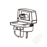 Adapter Plug, Australian Angle Type to IEC 320 C7 Female Connector 2 to 2-Pin 2.5A 250V
