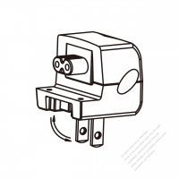 Adapter Plug, US Angle Type to IEC 320 C7 Female Connector 2 to 2-Pin 2.5A 125V