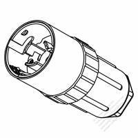 USA/Canada Marine Shore (NEMA SS1-50P) 3-Pin Straight blade plug. 2 P, 3 Wire Grounding, 50A 125V