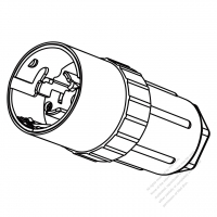 USA/Canada Marine Shore (NEMA) 4-Pin Straight blade plug. 3 P, 4 Wire Grounding, 3 Phase, 50A 250V