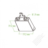 Plastic Housing 19.2mm x 19.2mm R 1.9mm 2-Pin