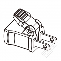 Adapter Plug, US NEMA 1-15P plug to 1-15R Connector, 2 to 2-Pin