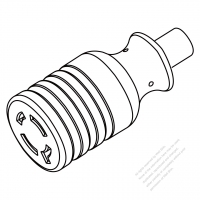 USA/Canada Twist Locking (L14-20R) 3 P 4 Wire Grounding , 20A/ 125, 250V