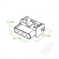 Plastic Housing 27.4mm x 26.7mm x 7.6mm 4-Pin