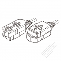 USA/Canada Multi-outlet AC Connector (NEMA 1-15R) Straight Blade 3 outlet, 2 P, 2 Wire Non-Grounding