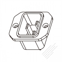 AC Socket IEC 60320-1 (C20) Appliance Inlet, Screw Type, 16A/20A 250V