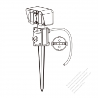 Germany Type Garden Receptacle outlet x 2, 3-Pin 10A/16A 250V