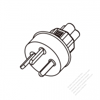 Adapter Plug, Israel Plug to IEC 320 C5 Female Connector 3 to 3-Pin 2.5A 250V