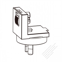 Adapter Plug, Australian Angle Type to IEC 320 C7 Female Connector 2 to 2-Pin 2.5A 250V