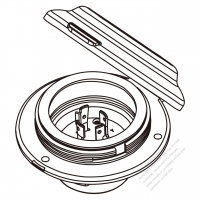 USA/Canada Locking Flanged Inlet NEMA L14-20P, 3 P 4 Wire Grounding 20A 125V/250V