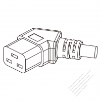 USA/Canada IEC 320 C19 Connectors 3-Pin Angle 20A 250V