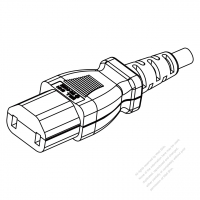 UK IEC 320 C17 Connectors 3-Pin Straight 10A 250V