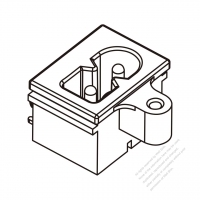 IEC 60320-1 (C8) Appliance Inlet (Polarity), Screw Type, 2.5A