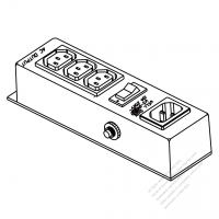 IEC 320 Power Strip C14 inlet x 1, Sheet F Outlet x 3, 10A 250V