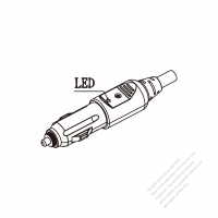 Cigarette Plug (CLA) , 16A, with LED