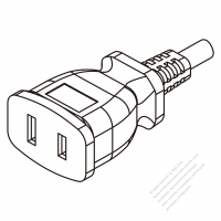 USA/Canada AC Connector 2-Pin Straight Blade, NEMA 1-15R 15A 125V