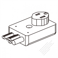 USA/Canada AC Connector 3-Pin (NEMA 5-15R) Straight Blade Grounding Connector 13A/15A 125V