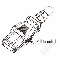 IEC 320 C13 Locking type Connectors 3-Pin Straight 7A/10A/13A/15A 125/250V
