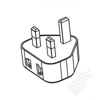 Adapter Plug, UK plug to Europe connector 3 to 2-Pin