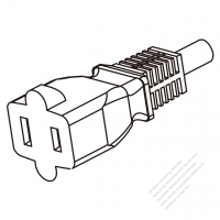 USA/Canada AC Connector 2-Pin Straight Blade, NEMA 1-15R 13A/15A 125V