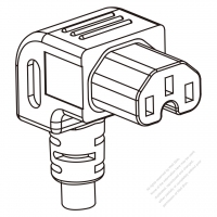 China IEC 320 C15 Connectors 3-Pin Angle 10A 250V