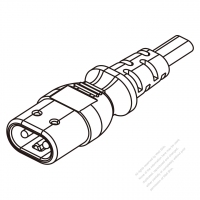 IEC 320 C7 Connectors 2-Pin Straight (Polarity ) 2.5A/10A/13A 250V