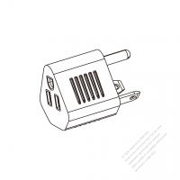 RV Adapter Plug, NEMA TT-30P to 5-15R, 2 P, 3 Wire Grounding, 3 to 3-Pin 15A 125V