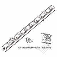 USA/ Canada Type PDU Server Power Strip NEMA 5-15R/5-20R, 4~30 outlets,3-Pin 15A ~20A 125V