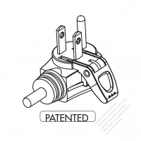 USA/Canada NEMA 5-15P Elbow AC Plug, 2 P/ 3 Wire Grounding 15A 125V