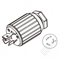USA/Canada Twist-Lock 	(NEMA L5-15P)  3-Pin Straight plug, 2 P, 3 Wire Grounding, 15A 125V
