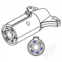 Heavy Duty Vehicle/ Trailer Adapter, 7 way blade to small 6-way round