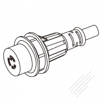 Marine Shore Twist Locking Waterproof Connector (NEMA L5-15R) 2P, 3 Wire Grounding 15A 125V