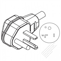 USA/Canada NEMA 5-30P, 2 P/ 3 Wire Grounding, Elbow AC Plug, 30A 125V