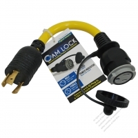 USA 3Pin Converts L5-30P Plug to NEMA 5-15R 15A Cam Lock connector, Yellow 1 FT (0.3M)