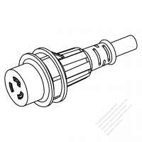 Marine Shore Twist Locking Waterproof Connector (NEMA L6-20R) 2P, 3 Wire Grounding 20A 250V