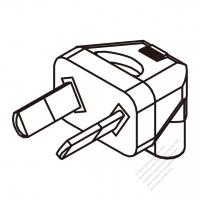 Adapter Plug, Australian (L) Angle Type to IEC 320 C1 Female Connector2 to 2-Pin 0.2A 250V