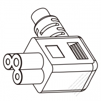 Korea IEC 320 C5 Connectors 3-Pin Angle 2.5A 250V