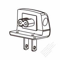 Adapter Plug, US Angle Type to IEC 320 C7 Female Connector 2 to 2-Pin 2.5A 125V