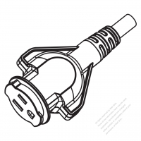 USA/Canada AC Connector 3-Pin (NEMA 5-15R) Straight Blade Grounding Connector