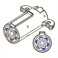 Heavy Duty Vehicle/ Trailer Adapter, 7 Way blade to 5-way flat (4 female & 1 male)