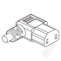 Italy IEC 320 C17 Connectors 3-Pin Angle (Right) 10A 250V