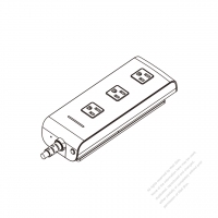 USA/ Canada Type Power Strip NEMA 5-15R outlet x 3, 3-Pin