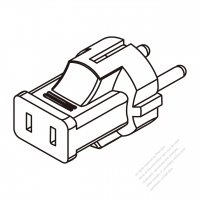 European Adapter Plug to NEMA 1-15R Connector 3 to 2-Pin