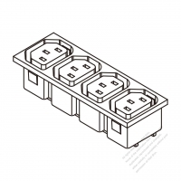 IEC 60320-2 Sheet F Appliance Outlet  X 4, 10A/15A