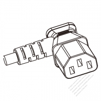 IEC 320 C13 Connectors 3-Pin Angle 10A 125/250V